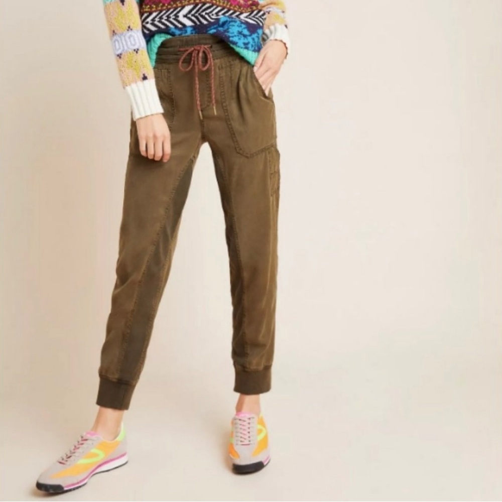 Anthropologie Olive Nomad Cargo Joggers